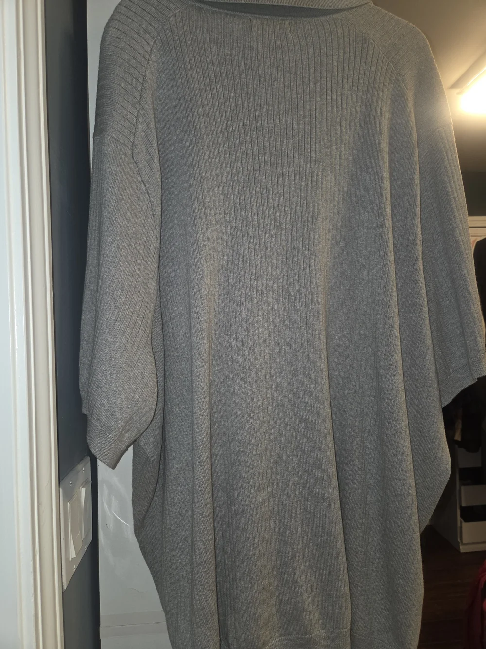 Polo by Ralph Lauren Men's Gray Ribbed Knit Polo Sweater